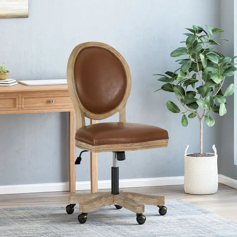 Pishkin Upholstered Swivel Office Chair by Christopher Knight Home