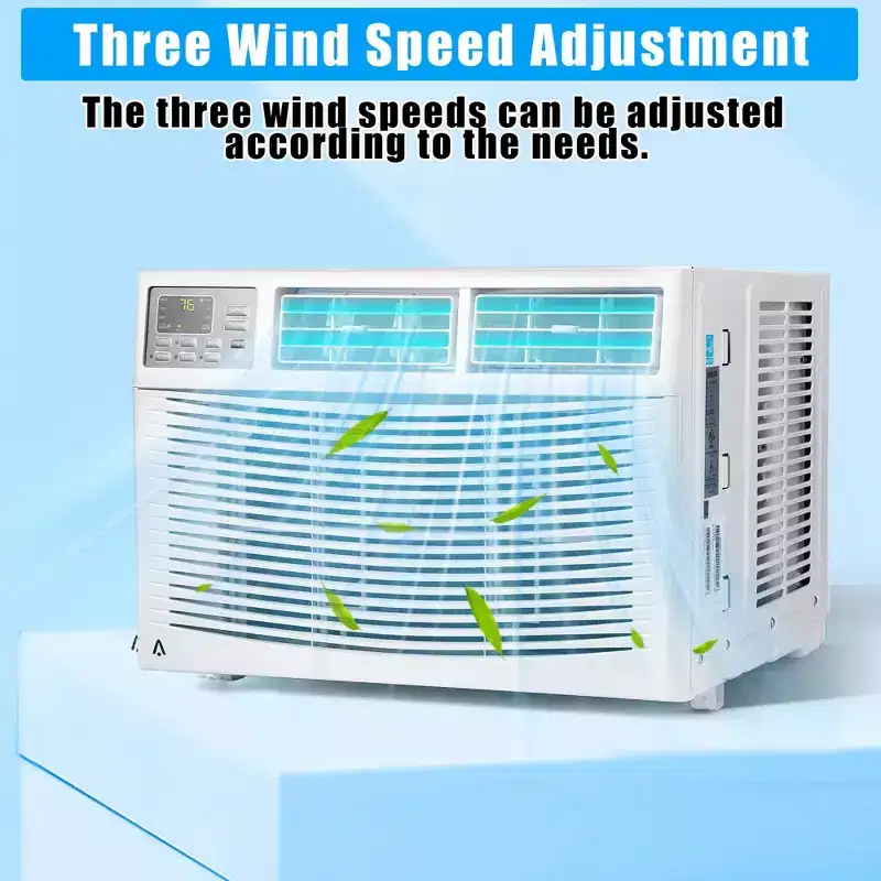 10000 BTU Window Air Conditioner Unit with Remote Control, Cools Rooms Up to 450 Sq ft, 3 Cooling & Fan Speeds Quiet Operation, Easy Install Kit
