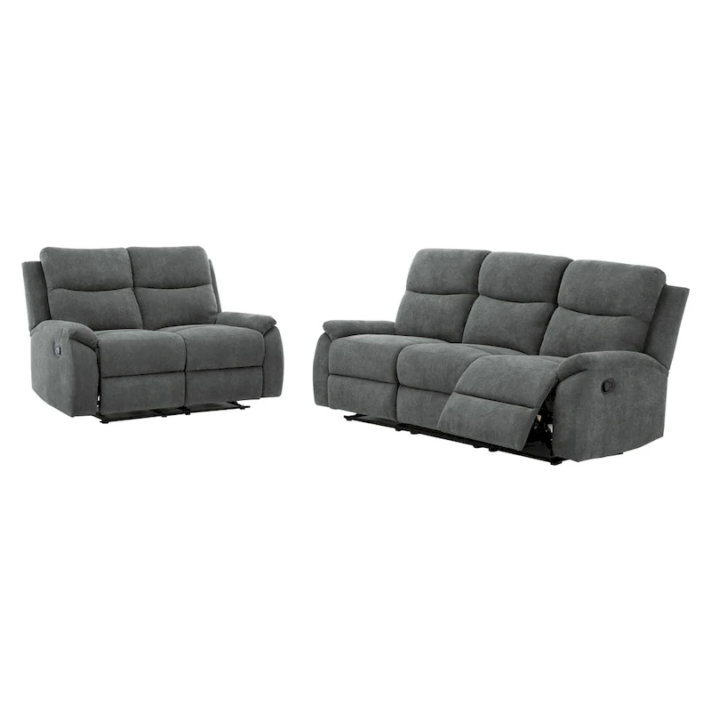 Ronald Transitional Faux Leather Reclining Living Room Sofa Set