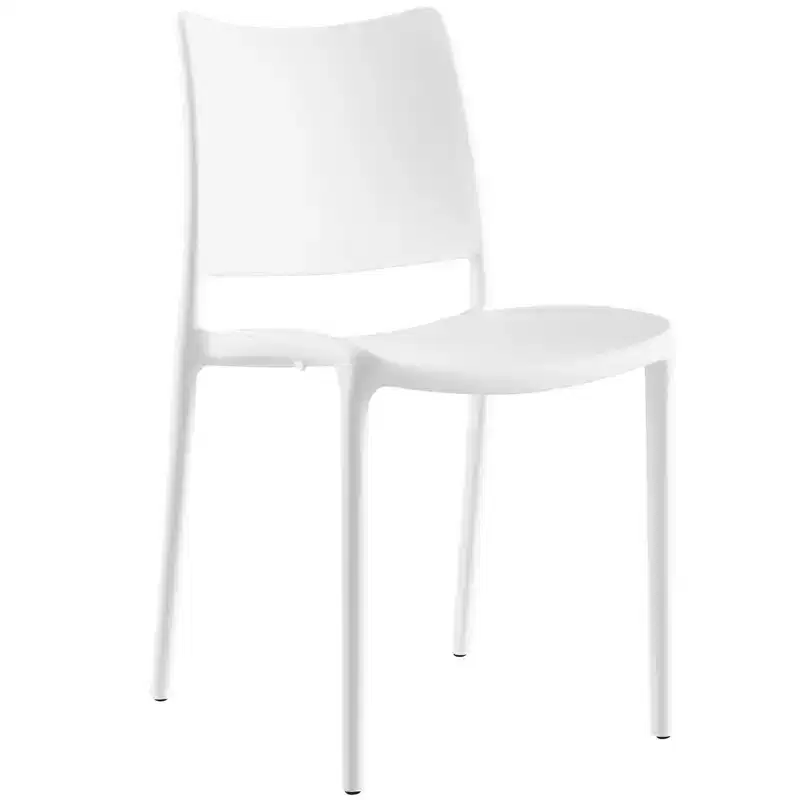 Hipster Dining Side Chair White - Modway: Modern Armless Polypropylene, Spot Clean, No Assembly Required