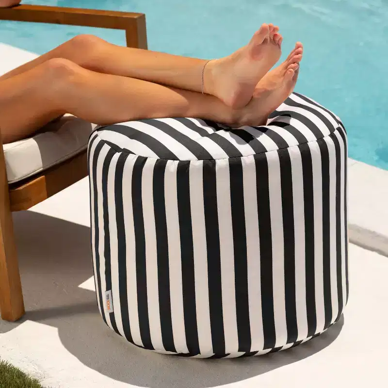 Spring Indoor / Outdoor Bean Bag Pouf Ottoman