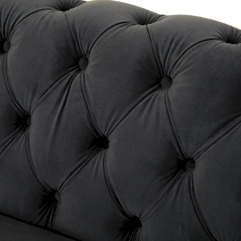 Eviva Chesterfield Velvet Loveseat Sofa by Christopher Knight Home