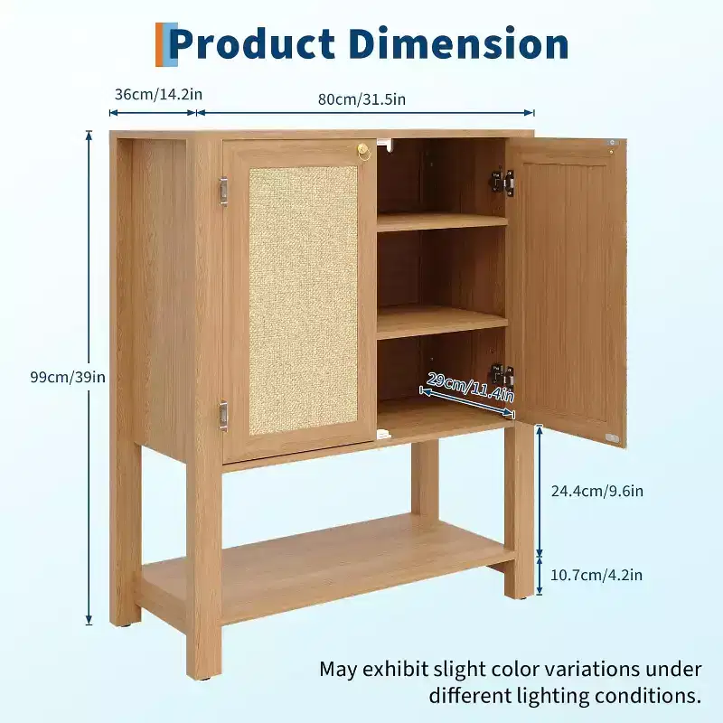 Shoe Storage Cabinet, Farmhouse Shoe Cabinet for Entryway, 5-Tier Shoe Organizer with Doors and Shelves, Narrow Hidden Freestanding Shoe Rack Cabinet