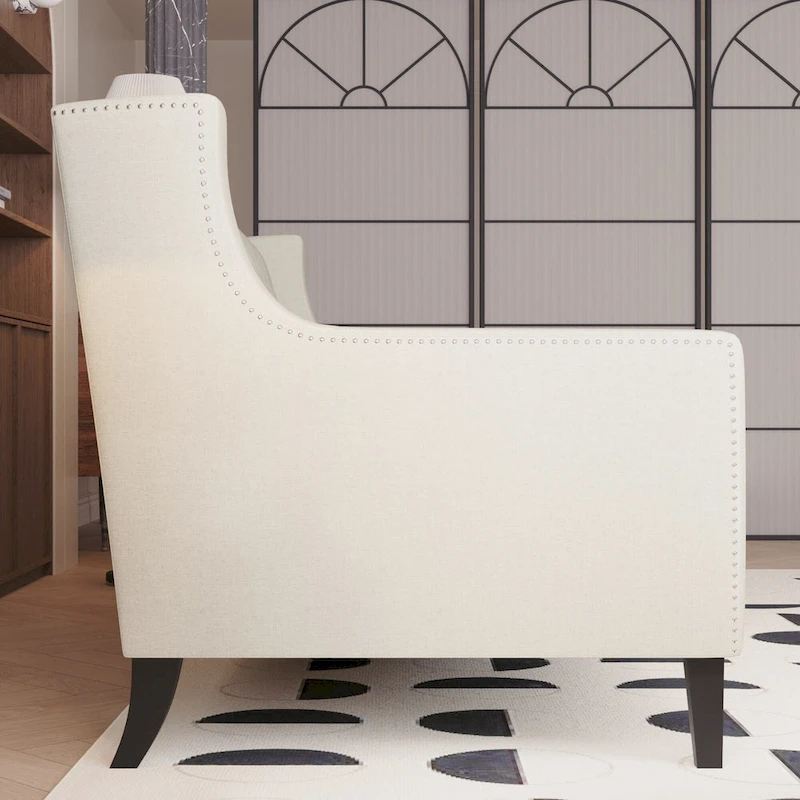 78.75 Polyester 3-Seater Sofa with Tufted Back and Cushions