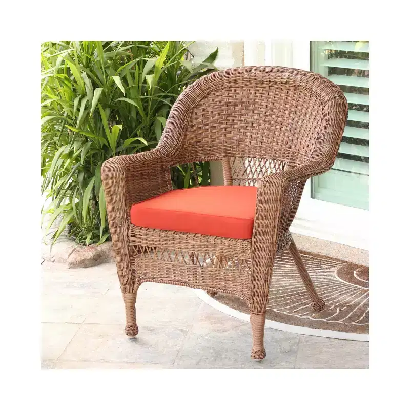 HomeStock Honey Coastal Craftsman Chair Set of 2 with Cushions