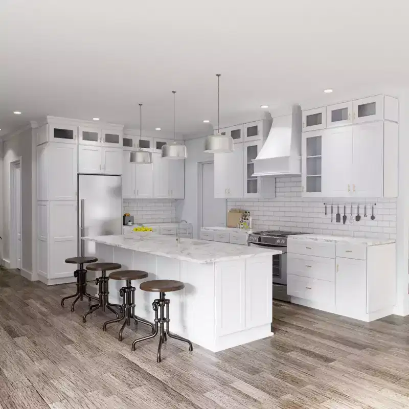 HOMLUX Easy-DIY Shaker White Ready to Assemble Wall Easy Reach Kitchen Cabinet
