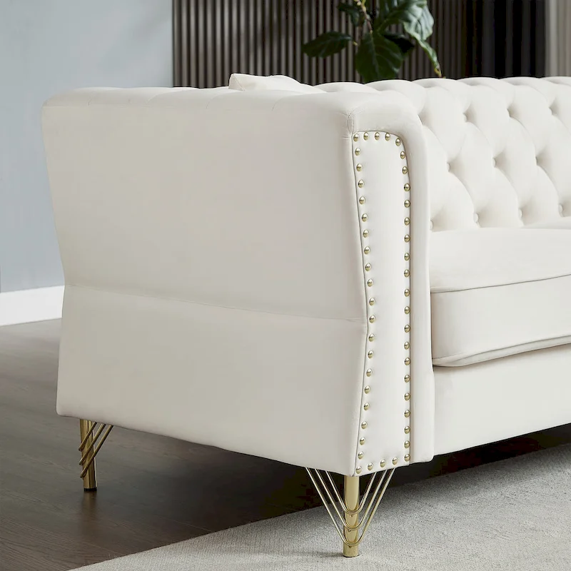 60.2 Chesterfield Velvet Sofa