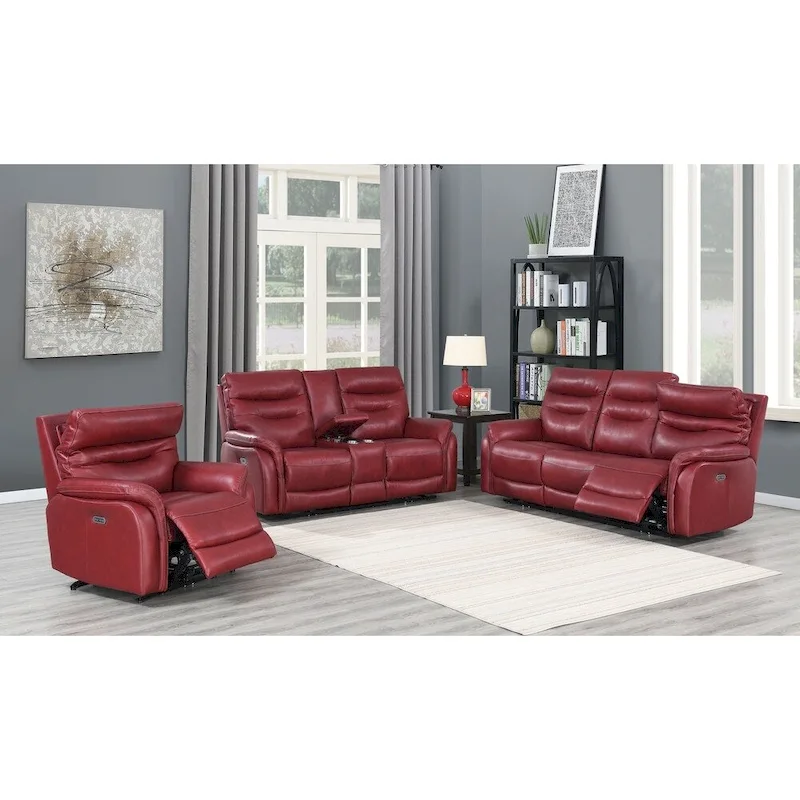 Steve Silver Ferndale 3-Piece Power Reclining Top Grain Leather Set