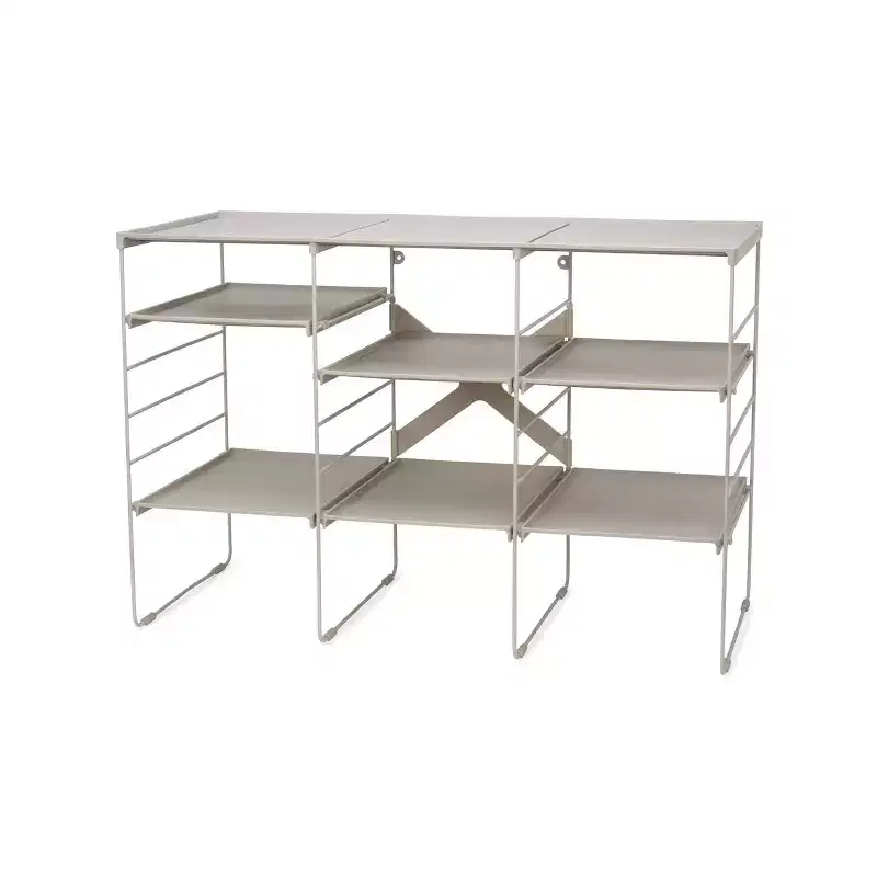 Adjustable Shoe Rack, Stores 12 Pairs, Off-White, 29.8