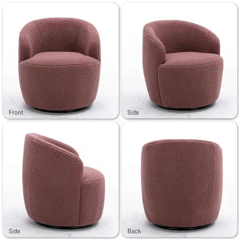 Ouyessir Modern Teddy Upholstered Swivel Barrel Chair(Set of 2)
