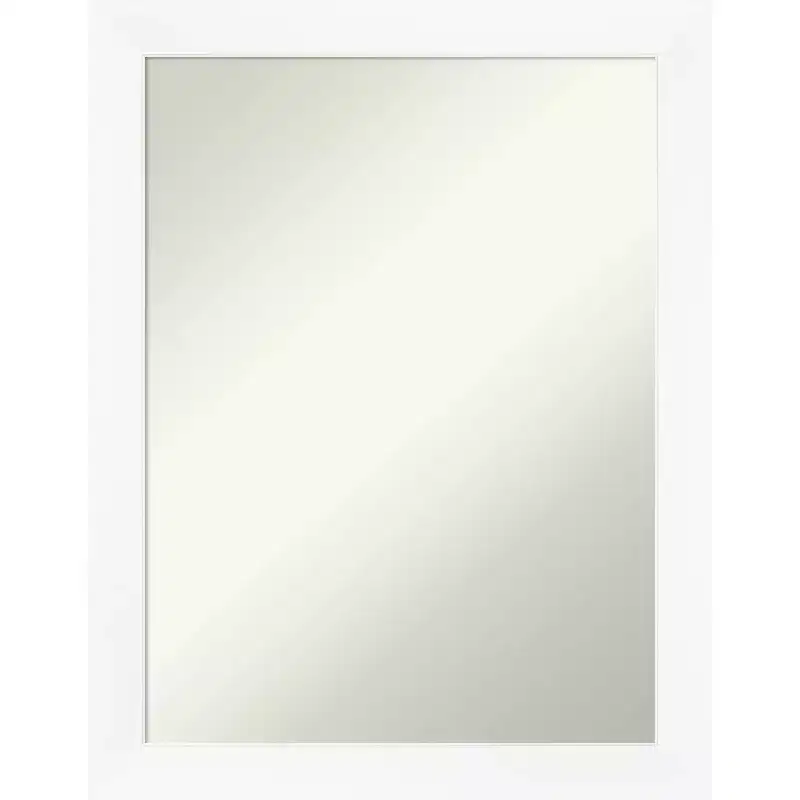21 x 27 Non-Beveled Cabinet Narrow Bathroom Wall Mirror White - Amanti Art: Polystyrene Frame, Wall Mount