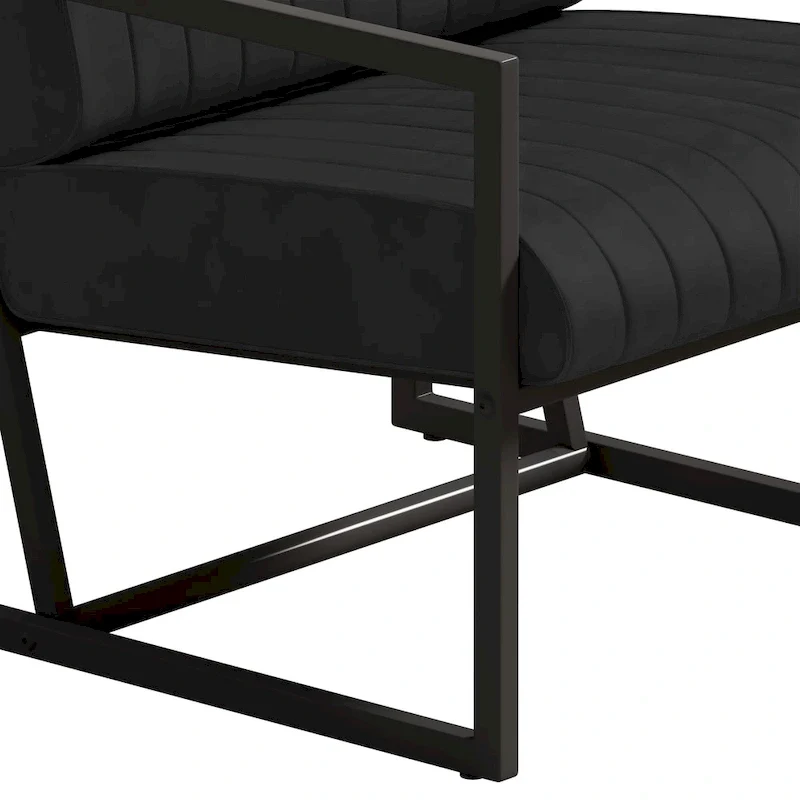 PU Leather Accent Chair with Padded Backrest