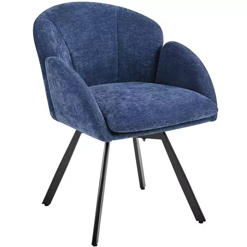 Flower-shaped Chenille Accent Armchair