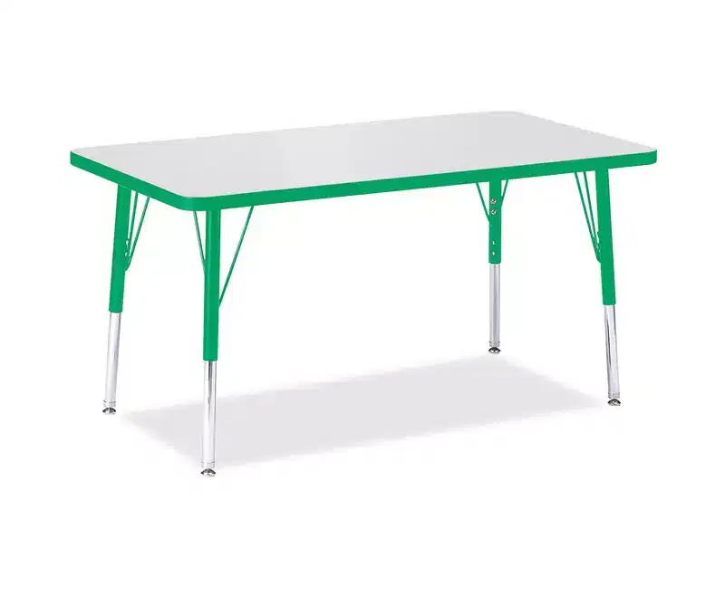 Elementary Height Color Edge Rectangle Activity Table 24 x 36 in, Green