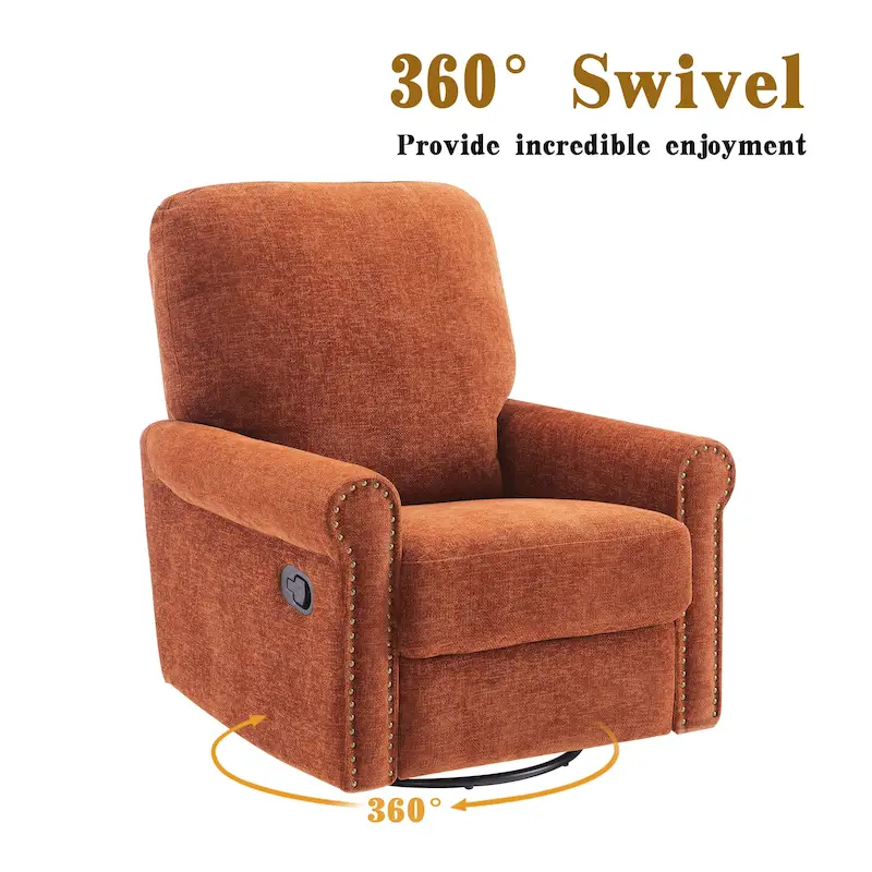 Heido 360 Degree Swivel Glider Manual Recliner Leisure Chair Set of 2