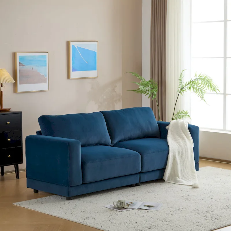 Christopher Knight Home - Grace 81 Modern Upholstery Sofa Loveseat with Square Arms