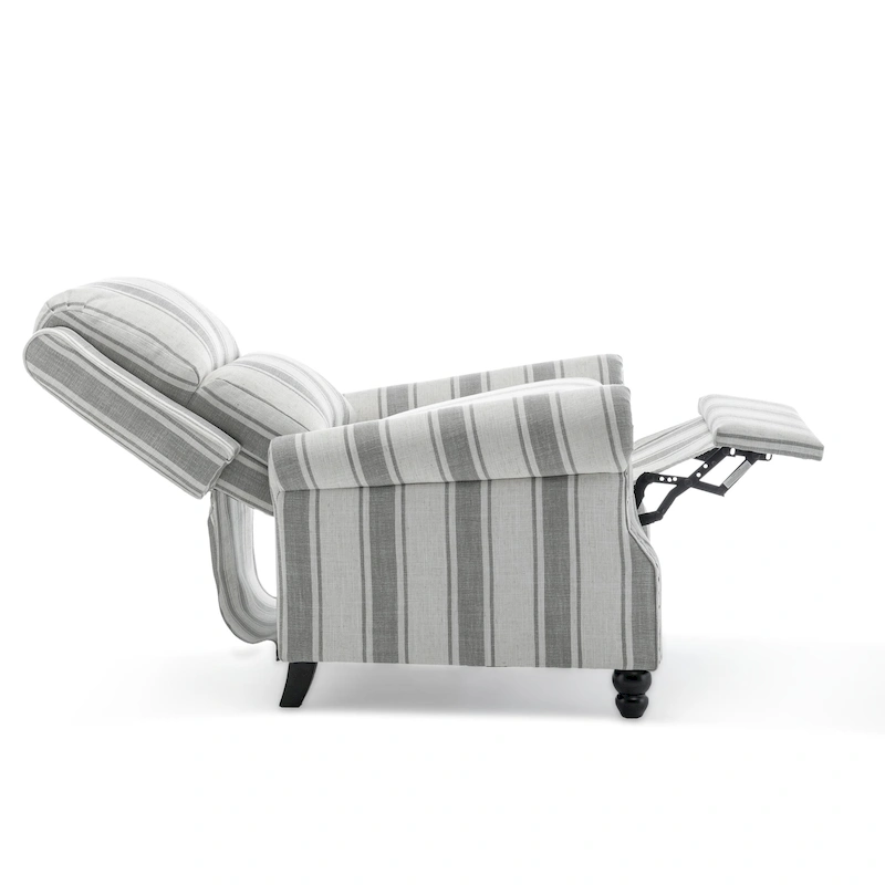 2 Set Nail-head Padded Seat Pushback Recliner Chair