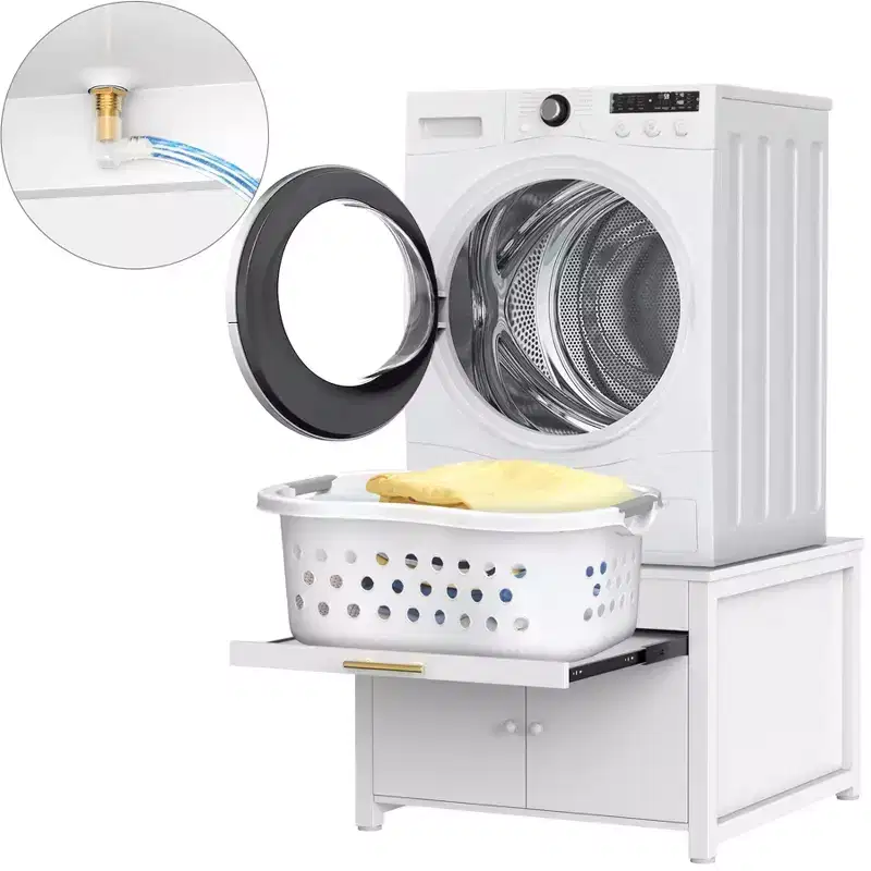 Black / White Heavy-Duty Metal Washer & Dryer Pedestal Stand – Single Unit, Anti-Vibration
