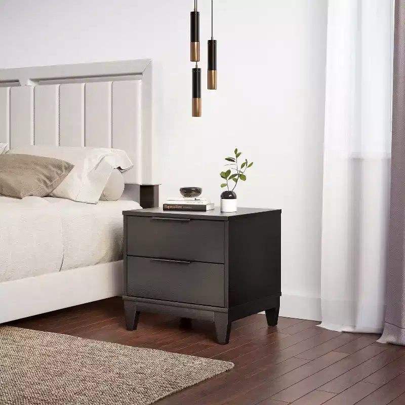 2 Drawer Easy Glide Modern Nightstand