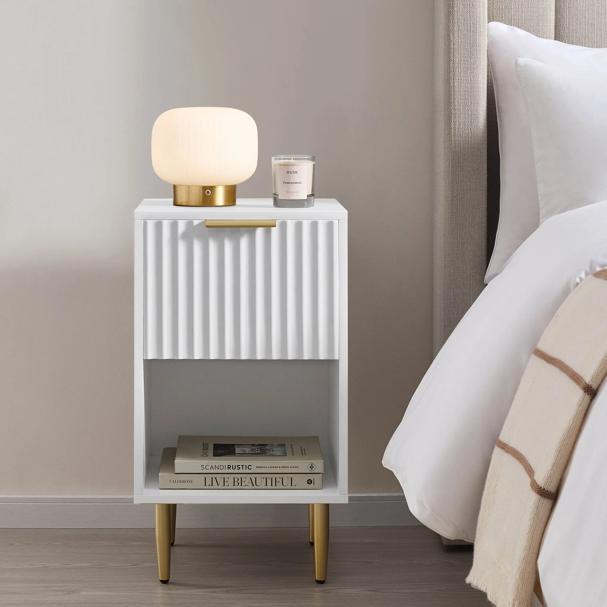 1 Drawer Nightstand - Warm White
