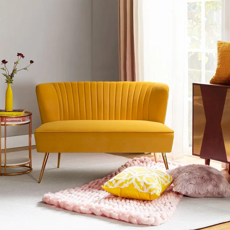Delicia 3 Piece High-Quality Velvet Fabric Living Room Set with Sturdy Legs by HULALA HOME