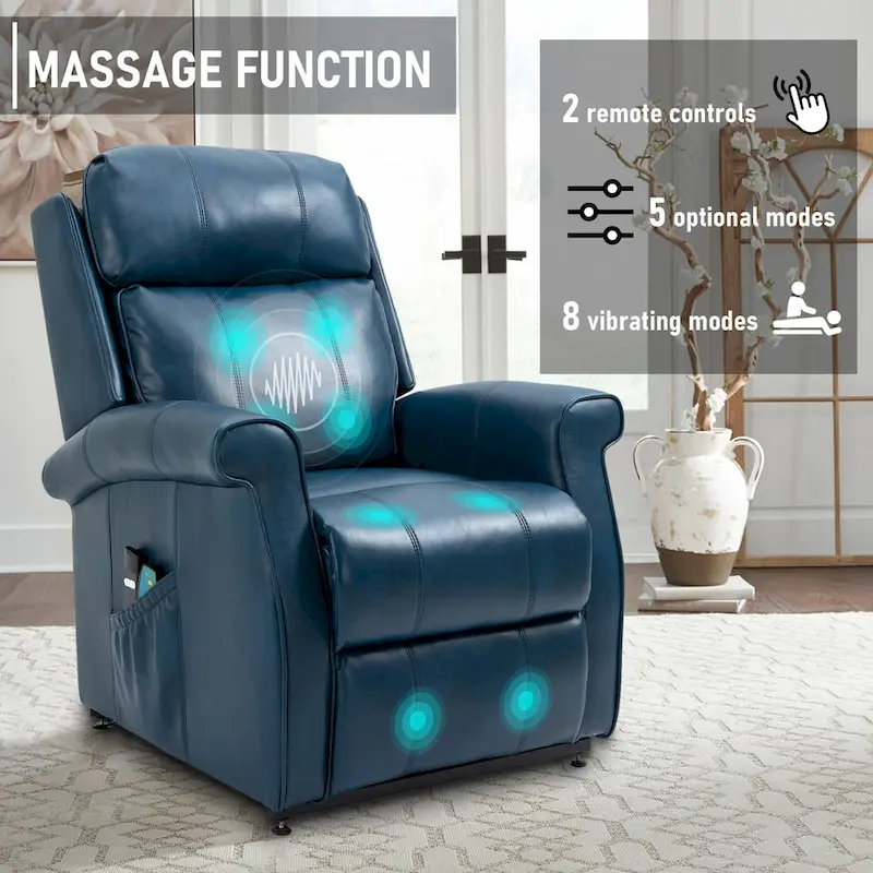 GZMR Faux Leather Elderly Power Lift Recliner Chair