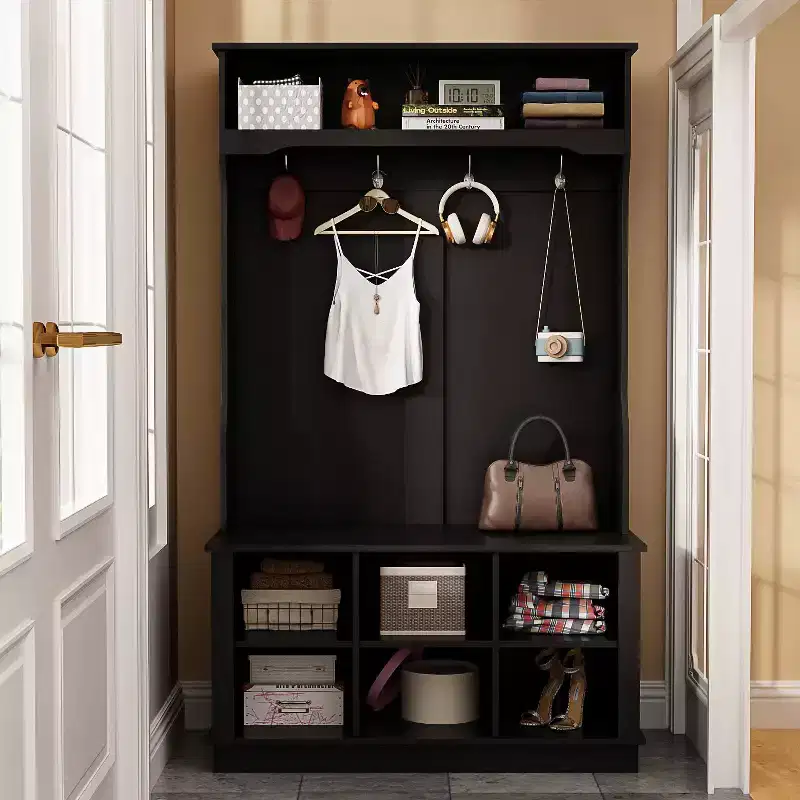 Famapy Entryway Hall Tree Storage Bench Shoe Rack