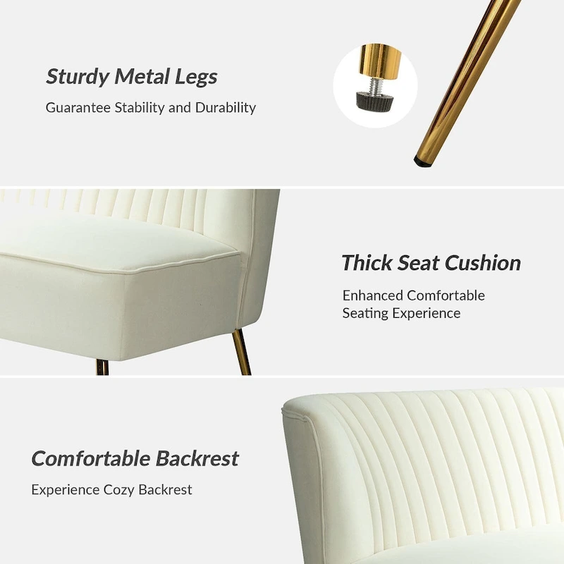 Delicia 3 Piece High-Quality Velvet Fabric Living Room Set with Sturdy Legs by HULALA HOME