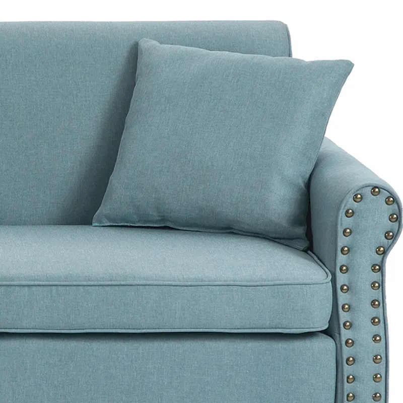 73 Nailhead Trim Sofa Rolled Arms Upholstered Loveseat
