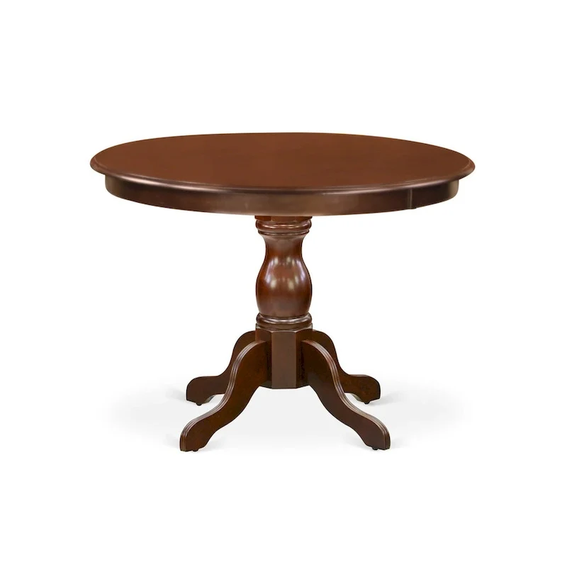 East West Furniture 5 Piece Dinette Set- a Round Dining Table and 4 Parson Dining Chairs, (Finish & Upholstered Option)