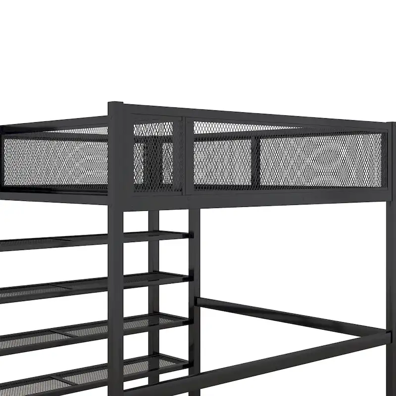 Full Loft Bed with Four Shelves