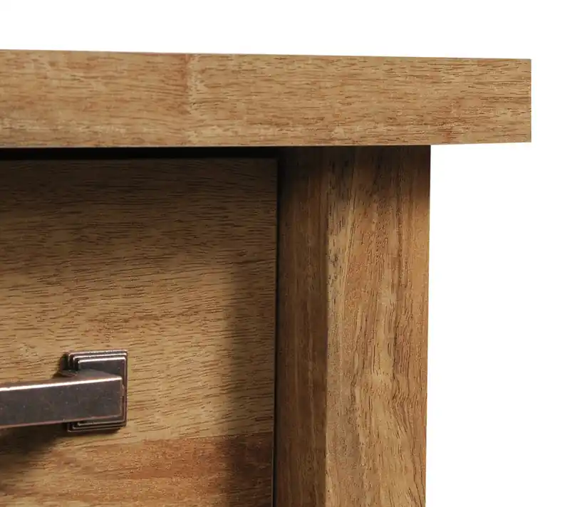53.15 Office Desk with 2-Drawers & Cabinet- Light Brown
