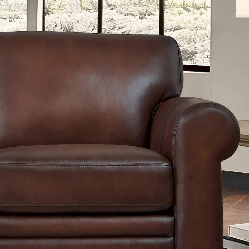 Hydeline Brookfield Top Grain Leather Sofa Set, Sofa, Loveseat and Chair