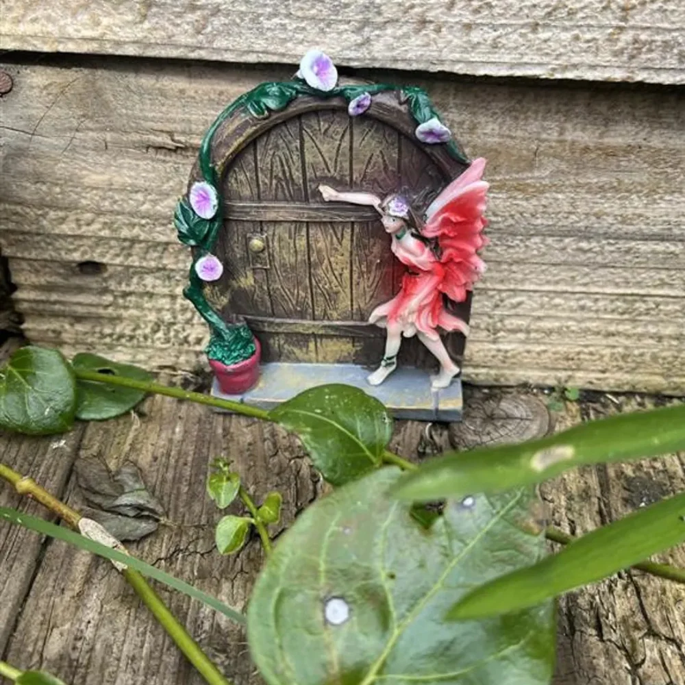 Fairy Garden Ornaments Pink Doorway