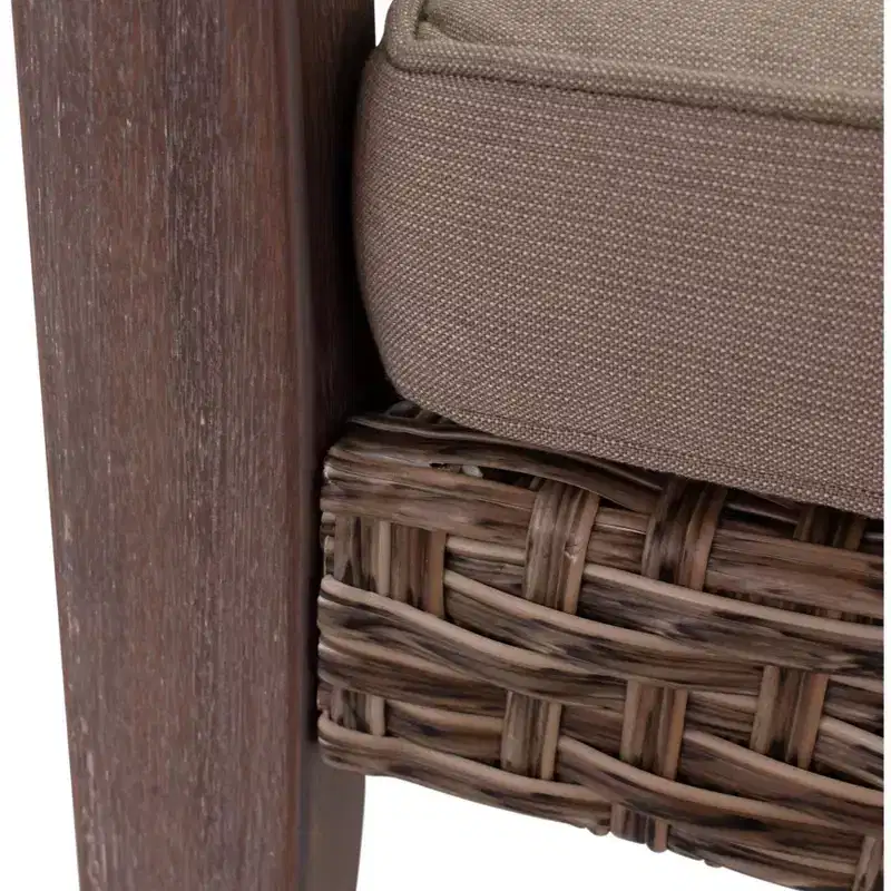 Courtyard Casual Buena Vista II Club Chair Stained Eucalyptus Wood KD Sunbrella Fabric