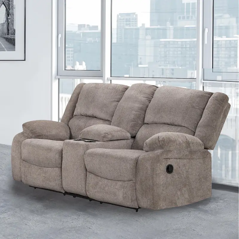Chasel 3-Piece Mocha Chenille Manual Reclining Sofa Set