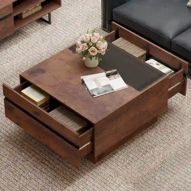 WAMPAT Modern TV Stand and Coffee Table Set of 2