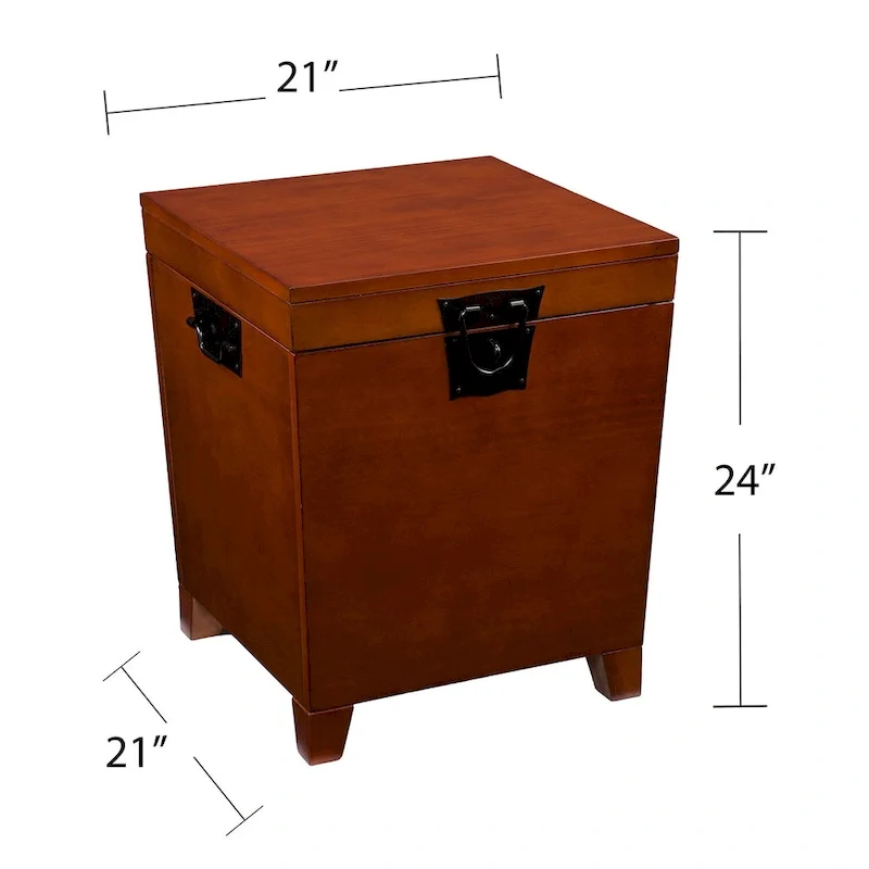 SEI Furniture Liatris Oak Wood Trunk Coffee Table and Set of 2 End Tables