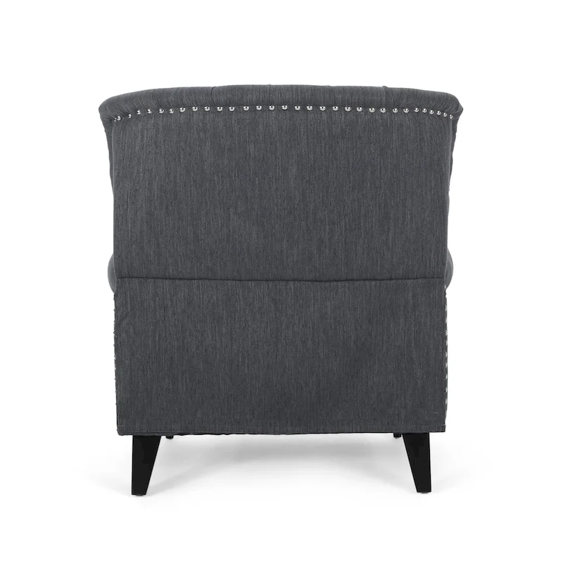 Sunapee Fabric and Rubberwood Recliner with Nailhead Trim by Christopher Knight Home