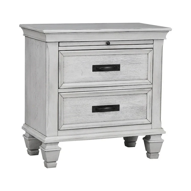 Capistrano Antique White 4-piece Bedroom Set with 2 Nightstands and Dresser
