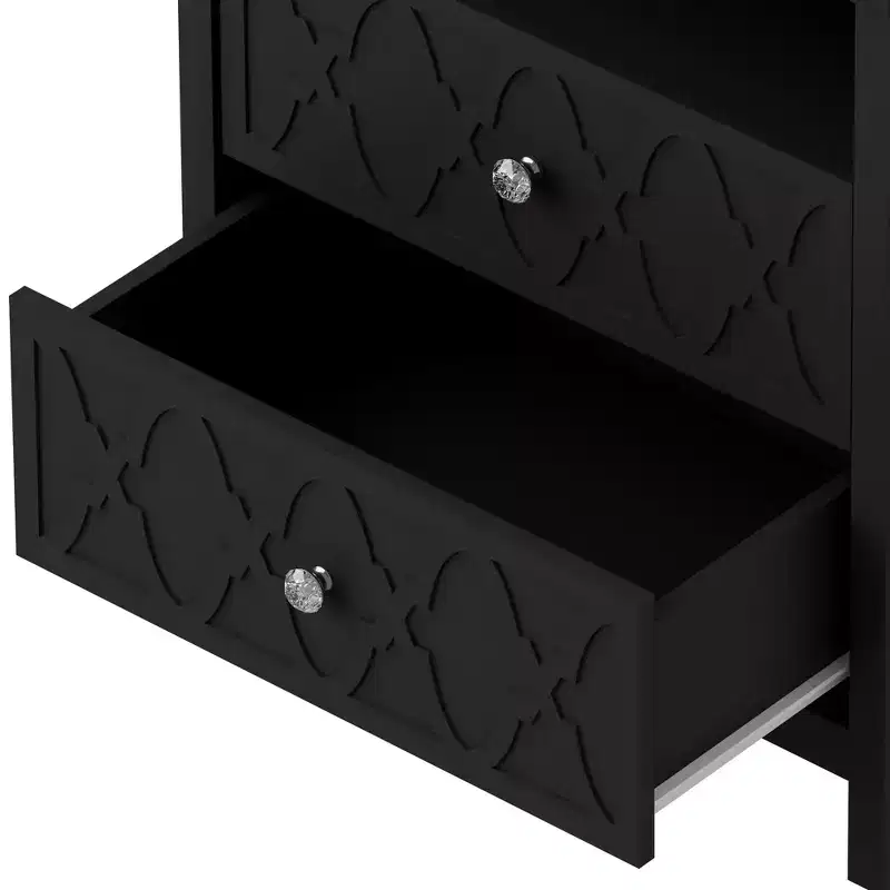 Galano 2-Drawer Nightstand with Open Shelf 22.8 W  15.7 D  26.8 H
