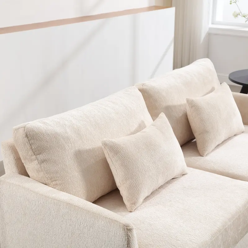 Modern Chenille Fabric Loveseat - 62.68 x 68.90 x 31.89