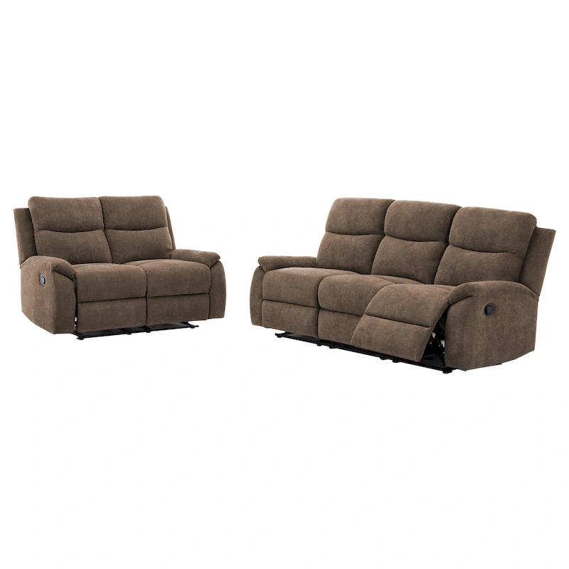 Ronald Transitional Faux Leather Reclining Living Room Sofa Set