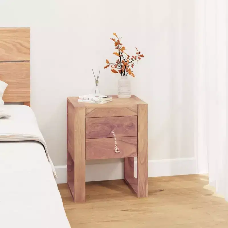 vidaXL Bedside Cabinet 15.7x11.8x19.7 Solid Teak Wood