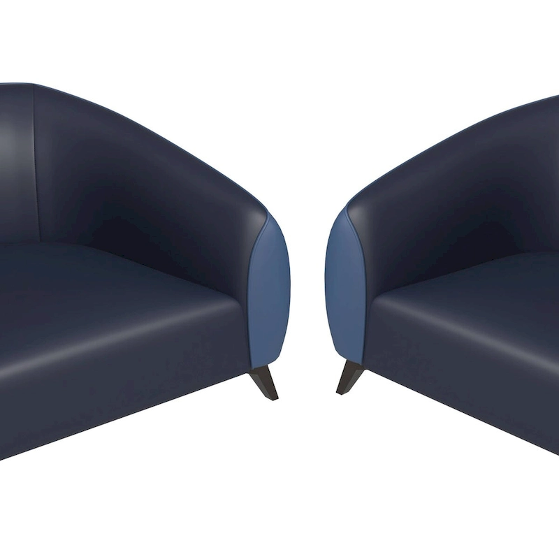 3-Piece Sofa Set Upholstered PU Leather with Solid Wood Frame and Steel Legs Opula Series by LeisureMod