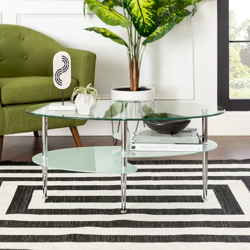 Middlebrook Toston Modern Frosted Glass 38 Coffee Table