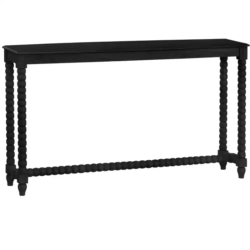 Crestview Collection 55.25 in. Black Solid Wood Accent_Console_Sofa Table
