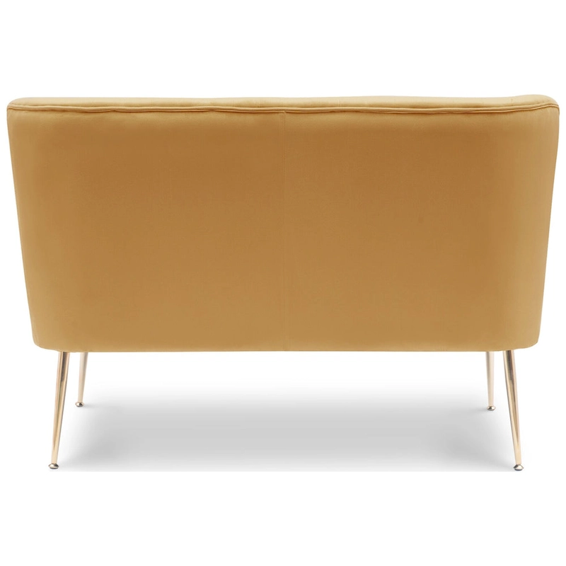 Farrah Upholstered Velvet Polyester 46 Wide Loveseat - Armless/ Scalloped Back