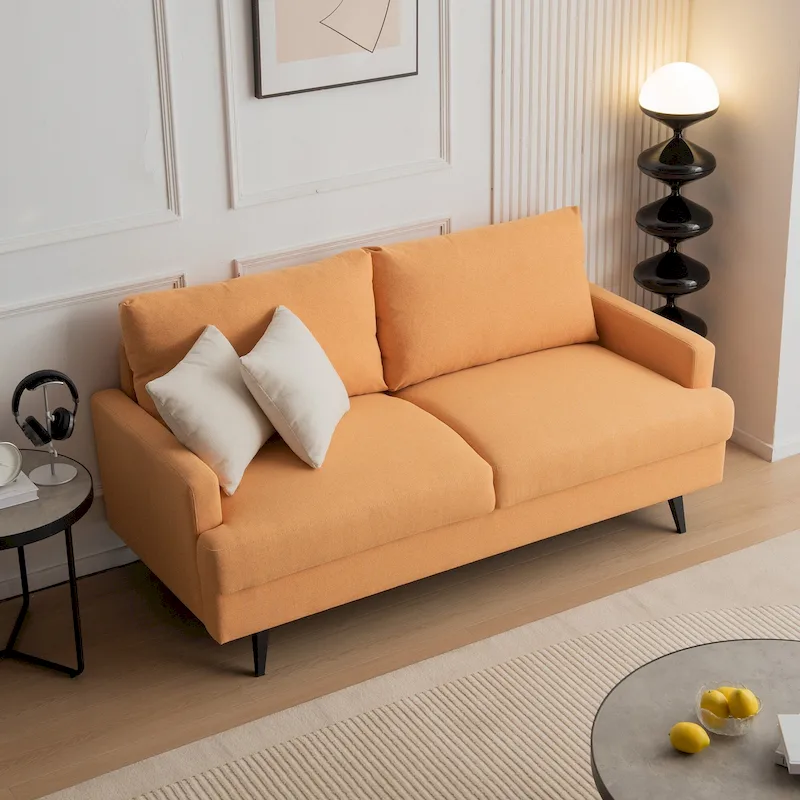 Fabric Upholstered Loveseat Modern Sofa Couch for Living Room Bedroom Apartment