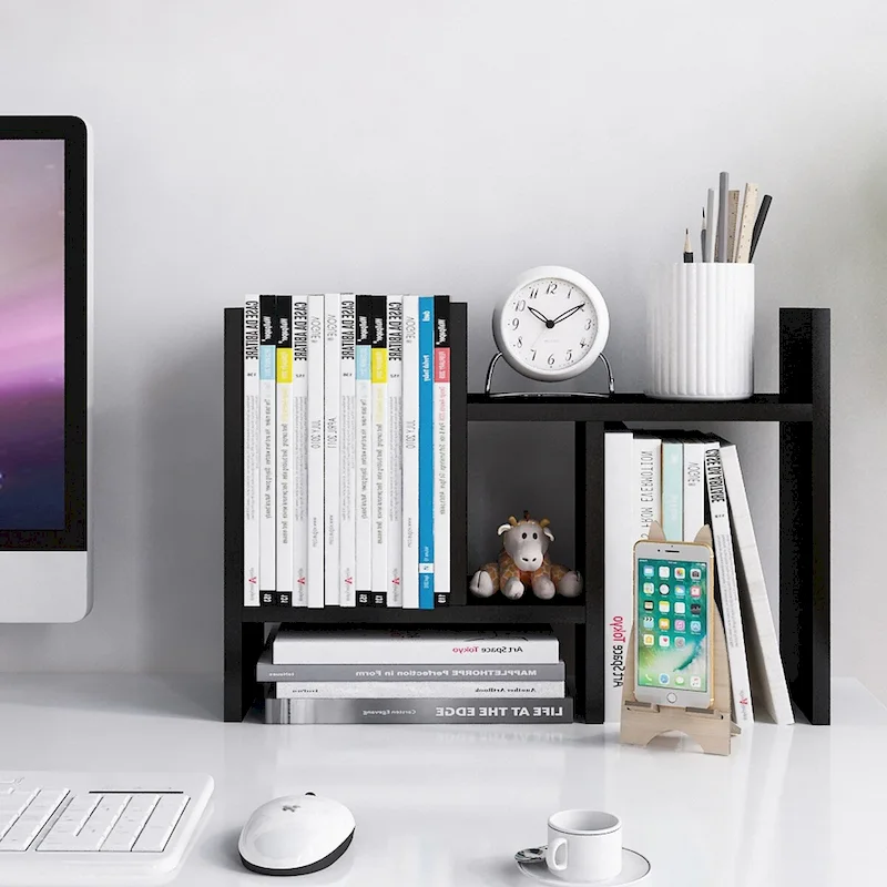 Wooden Desktop Organizer Shelf with Storage